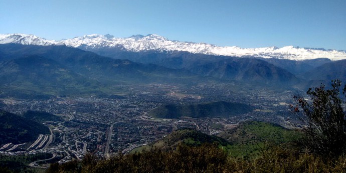 Cerro Manquehue, Vista Santiago de día