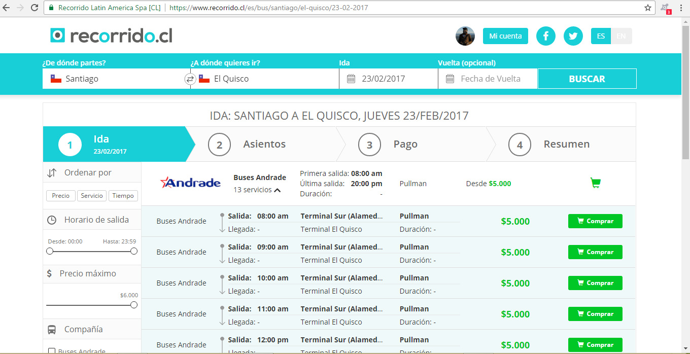 Pasajes baratos a El Quisco con Buses Andrade - Recorrido.cl - Blog